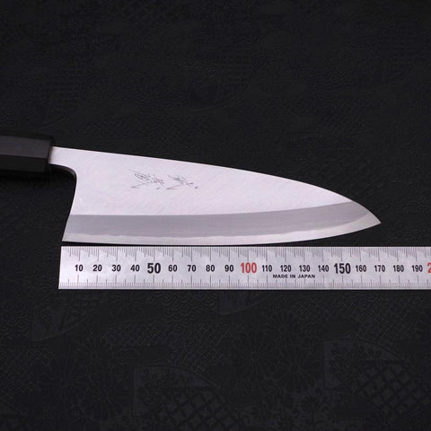 Deba Blue Steel #2, Kasumi Büffelhorn und Magnolie Griff, 165mm-[Musashi]-[Japan-Küchenmesser]