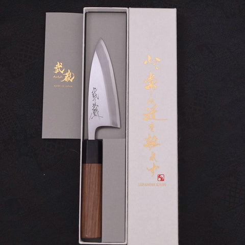 Deba Blue Steel #2 Kasumi Walnussholz Griff 120mm-[Musashi]-[Japan-Küchenmesser]