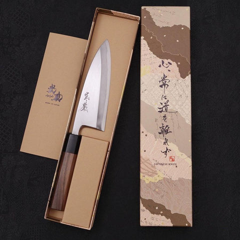 Deba Blue Steel #2 Kasumi Walnussholz Griff 150mm-[Musashi]-[Japan-Küchenmesser]