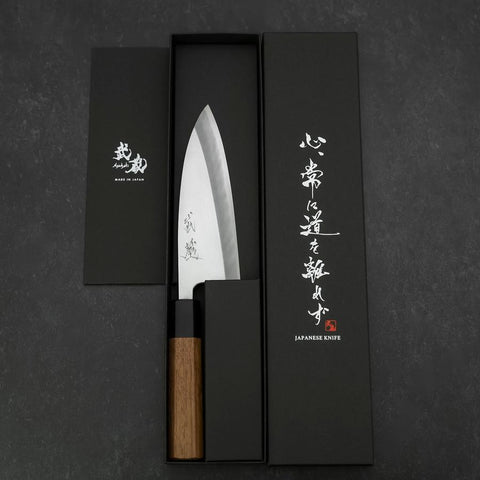 Deba Blue Steel #2 Kasumi Walnussholz Griff 150mm-[Musashi]-[Japan-Küchenmesser]