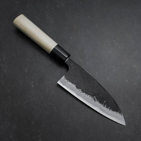 Deba Blue Steel #2 Kurouchi Buffalo Magnolia Handle 170mm (6.7”)-[Musashi]-[Japan-Küchenmesser]
