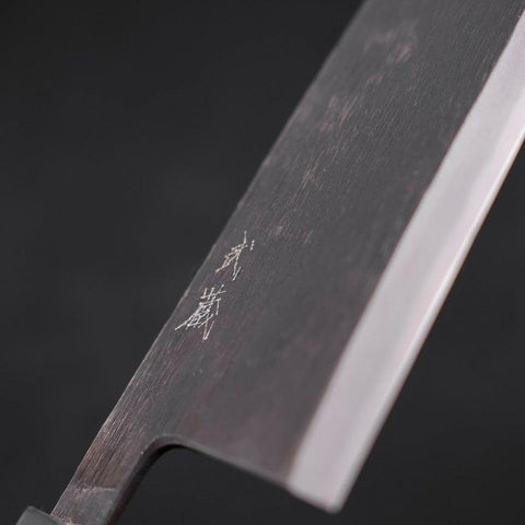 Deba Blue Steel #2 Kurouchi Büffelhorn und Ebenholz Griff 270mm - (Dick)-[Musashi]-[Japan-Küchenmesser]