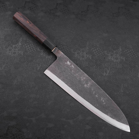 Deba Blue Steel #2 Kurouchi Büffelhorn und Ebenholz Griff 270mm - (Dick)-[Musashi]-[Japan-Küchenmesser]