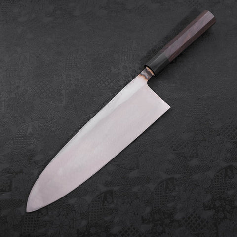 Deba Blue Steel #2 Kurouchi Büffelhorn und Ebenholz Griff 270mm - (Dünn)-[Musashi]-[Japan-Küchenmesser]