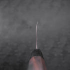 Deba Blue Steel #2 Kurouchi Büffelhorn und Ebenholz Griff 270mm - (Dünn)-[Musashi]-[Japan-Küchenmesser]
