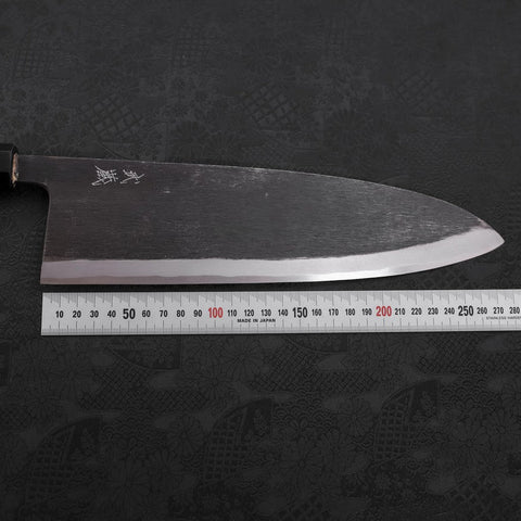 Deba Blue Steel #2 Kurouchi Büffelhorn und Ebenholz Griff 270mm - (Dünn)-[Musashi]-[Japan-Küchenmesser]