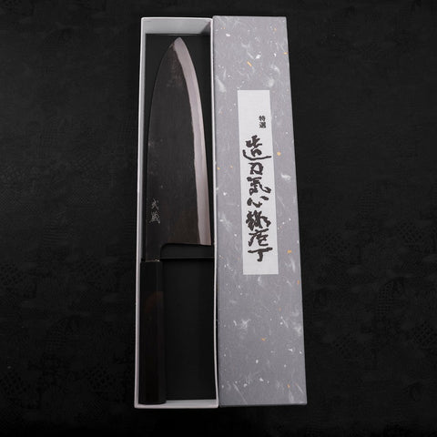 Deba Blue Steel #2 Kurouchi Büffelhorn und Ebenholz Griff 270mm - (Dünn)-[Musashi]-[Japan-Küchenmesser]