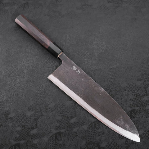 Deba Blue Steel #2 Kurouchi Büffelhorn und Ebenholz Griff 270mm - (Dünn)-[Musashi]-[Japan-Küchenmesser]