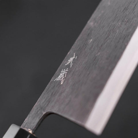 Deba Blue Steel #2, Kurouchi Büffelhorn und Ebenholz Griff, 270mm - (dünn)-[Musashi]-[Japan-Küchenmesser]