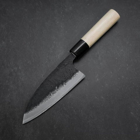 Deba Blue Steel #2 Kurouchi Büffelhorn und Magnolienholz Griff 150mm-[Musashi]-[Japan-Küchenmesser]