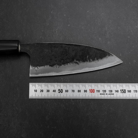 Deba Blue Steel #2 Kurouchi Büffelhorn und Magnolienholz Griff 150mm-[Musashi]-[Japan-Küchenmesser]