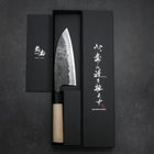 Deba Blue Steel #2 Kurouchi Büffelhorn und Magnolienholz Griff 150mm-[Musashi]-[Japan-Küchenmesser]