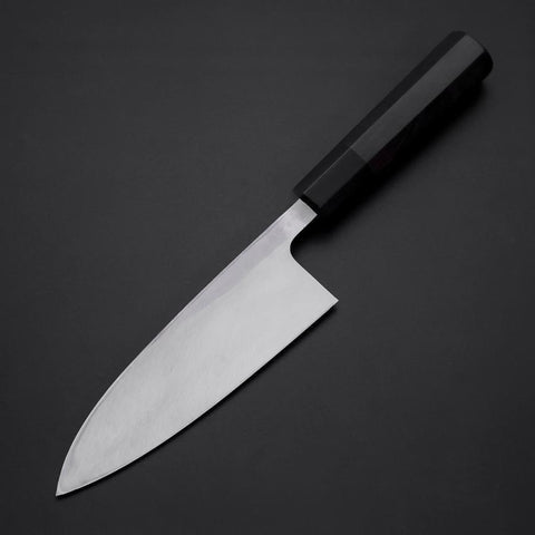 Deba Blue Steel #2 Kurouchi Chokin Drache Büffelhorn und Ebenholz Griff 150mm-[Musashi]-[Japan-Küchenmesser]