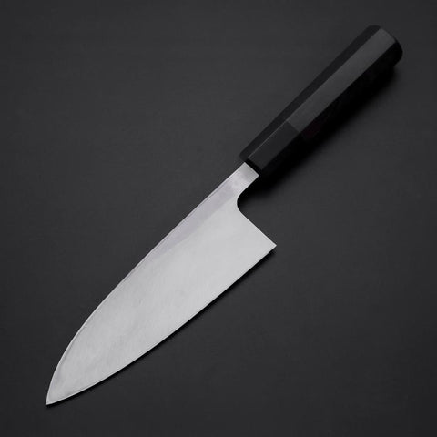 Deba Blue Steel #2 Kurouchi Chokin Dragon Buffalo Ebony Handle 150mm-[Musashi]-[Japan-Küchenmesser]