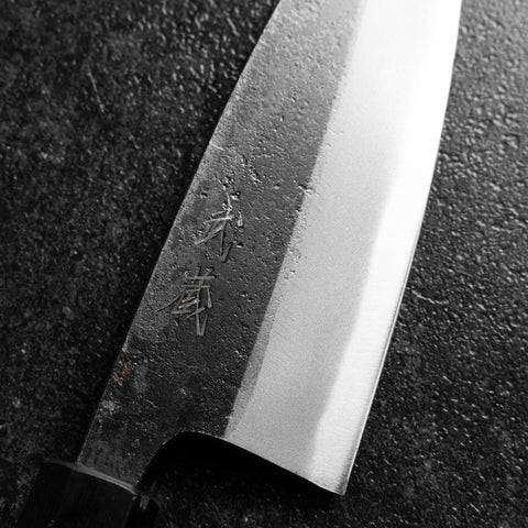 Deba Doppelte Fase Blue Steel #2 Kurouchi Rosenholz Griff 150mm-[Musashi]-[Japan-Küchenmesser]
