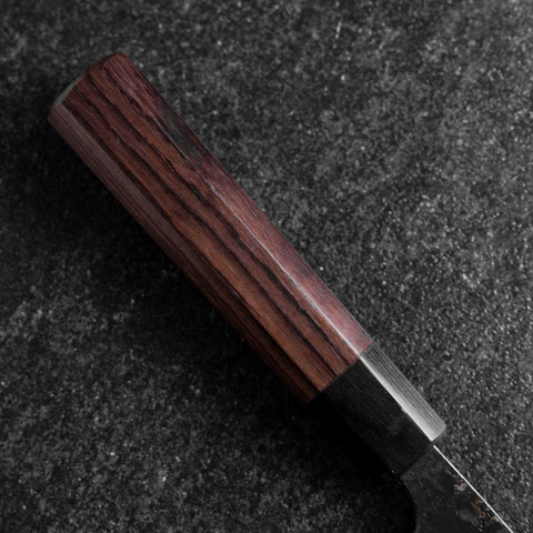 Deba Doppelte Fase Blue Steel #2 Kurouchi Rosenholz Griff 150mm-[Musashi]-[Japan-Küchenmesser]