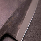 Deba Doppelte Fase White Steel #2 Kurouchi Büffelhorn und Ebenholz Griff 165mm-[Musashi]-[Japan-Küchenmesser]