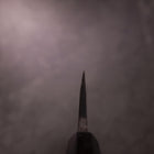 Deba Doppelte Fase White Steel #2 Kurouchi Büffelhorn und Ebenholz Griff 165mm-[Musashi]-[Japan-Küchenmesser]