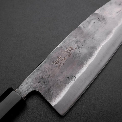 Deba Doppelte Fase White Steel #2 Kurouchi Büffelhorn und Magnolienholz Griff 180mm-[Musashi]-[Japan-Küchenmesser]