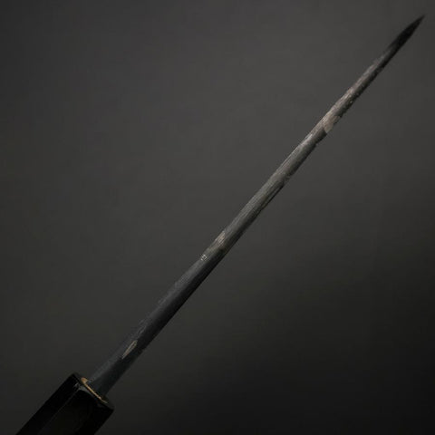 Deba Doppelte Fase White Steel #2 Kurouchi Büffelhorn und Magnolienholz Griff 180mm-[Musashi]-[Japan-Küchenmesser]