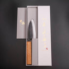 Deba Doppelte Fase White Steel #2 Kurouchi Eichenholz Griff 105mm-[Musashi]-[Japan-Küchenmesser]