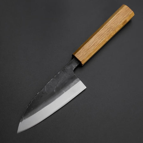Deba Doppelte Fase White Steel #2 Kurouchi Eichenholz Griff 120mm-[Musashi]-[Japan-Küchenmesser]