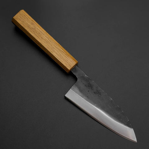 Deba Doppelte Fase White Steel #2 Kurouchi Eichenholz Griff 120mm-[Musashi]-[Japan-Küchenmesser]