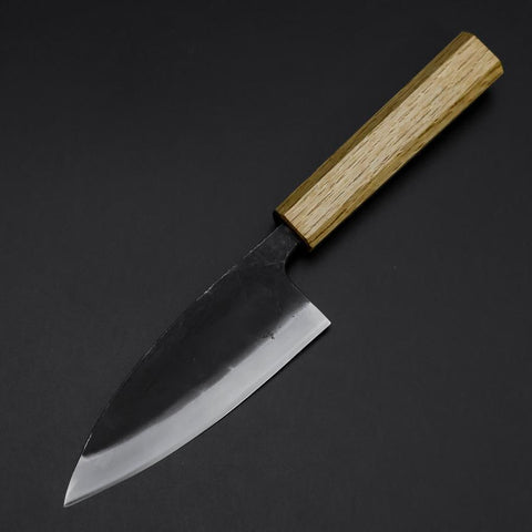 Deba Doppelte Fase White Steel #2 Kurouchi Eichenholz Griff 130mm-[Musashi]-[Japan-Küchenmesser]