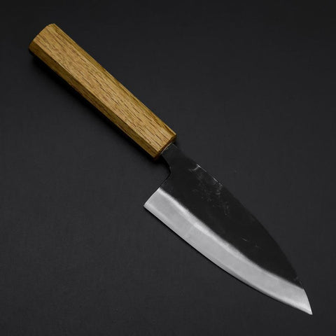 Deba Doppelte Fase White Steel #2 Kurouchi Eichenholz Griff 130mm-[Musashi]-[Japan-Küchenmesser]