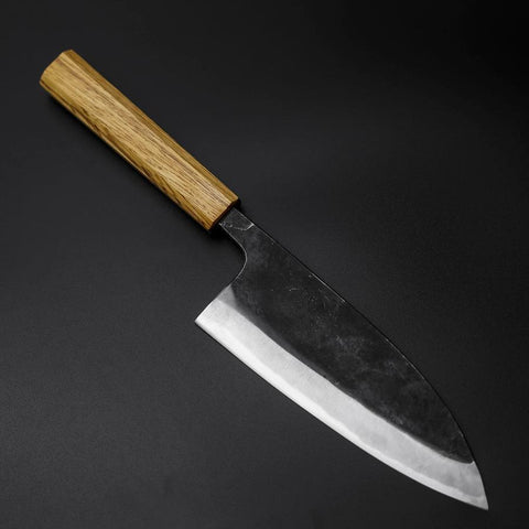 Deba Doppelte Fase White Steel #2 Kurouchi Eichenholz Griff 180mm-[Musashi]-[Japan-Küchenmesser]