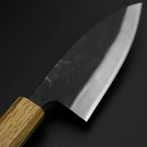 Deba Double Bevel White Steel #2 Kurouchi Oak Handle 130mm (5.1”)-[Musashi]-[Japan-Küchenmesser]