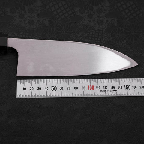 Deba Left Hand AUS-10 Polished Buffalo Teak Handle 165mm-[Musashi]-[Japanese-Kitchen-Knives]