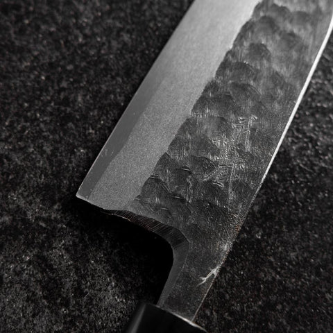 Deba Linkshand White Steel #2 Kurouchi Tsuchime Kirschholz Griff 165mm-[Musashi]-[Japan-Küchenmesser]