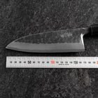 Deba Linkshand White Steel #2 Kurouchi Tsuchime Kirschholz Griff 165mm-[Musashi]-[Japan-Küchenmesser]