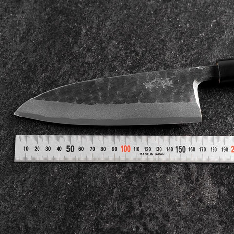 Deba Linkshand White Steel #2 Kurouchi Tsuchime Kirschholz Griff 165mm-[Musashi]-[Japan-Küchenmesser]
