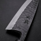 Deba Linkshand White Steel #2 Kurouchi Tsuchime Kirschholz Griff 180mm-[Musashi]-[Japan-Küchenmesser]