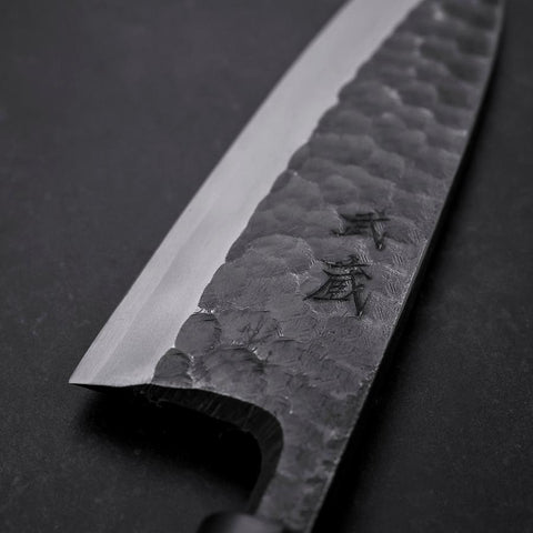 Deba Linkshand White Steel #2 Kurouchi Tsuchime Kirschholz Griff 180mm-[Musashi]-[Japan-Küchenmesser]