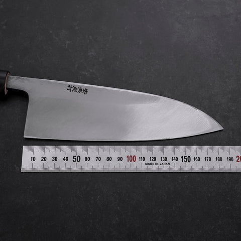 Deba Linkshand White Steel #2 Kurouchi Tsuchime Kirschholz Griff 180mm-[Musashi]-[Japan-Küchenmesser]