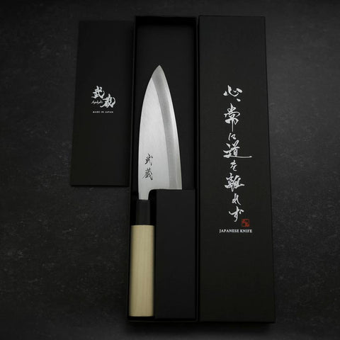 Deba SK-Stahl Kasumi Magnolien Griff 150mm-[Musashi]-[Japan-Küchenmesser]