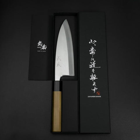 Deba Silver Steel #3 Kasumi Buffalo Magnolia Handle 180mm (7”)-[Musashi]-[Japan-Küchenmesser]
