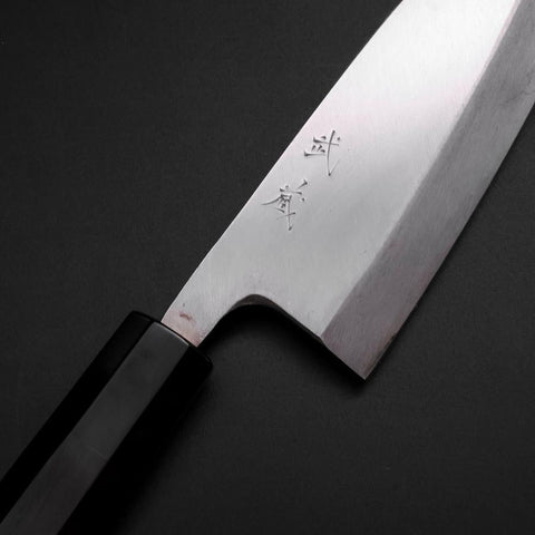 Deba Silver Steel #3 Kasumi Büffelhorn und Ebenholz Griff 165mm-[Musashi]-[Japan-Küchenmesser]