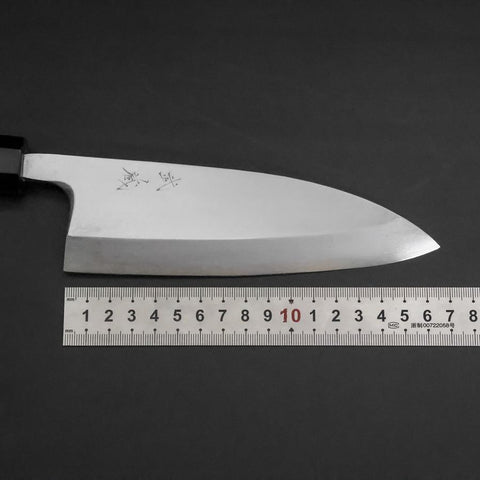 Deba Silver Steel #3 Kasumi Büffelhorn und Ebenholz Griff 165mm-[Musashi]-[Japan-Küchenmesser]