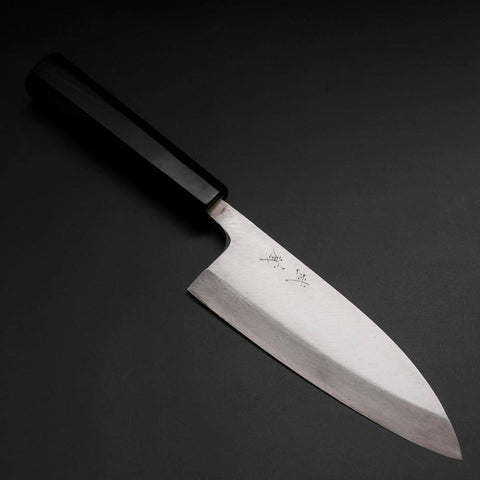 Deba Silver Steel #3 Kasumi Büffelhorn und Ebenholz Griff 165mm-[Musashi]-[Japan-Küchenmesser]