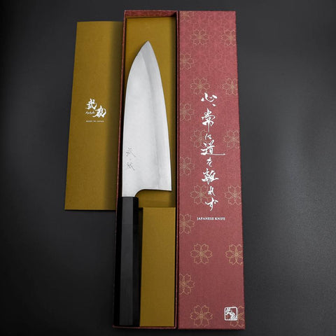 Deba Silver Steel #3 Kasumi Büffelhorn und Ebenholz Griff 210mm-[Musashi]-[Japan-Küchenmesser]