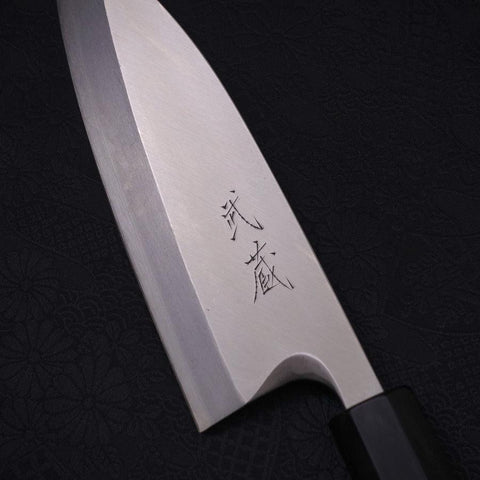 Deba Silver Steel #3, Kasumi Büffelhorn und Magnolie Griff, 165mm (Linkshändig)-[Musashi]-[Japan-Küchenmesser]