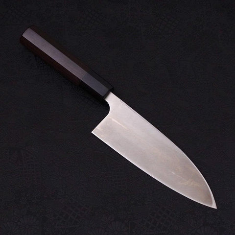 Deba Silver Steel #3, Kasumi Büffelhorn und Magnolie Griff, 165mm (Linkshändig)-[Musashi]-[Japan-Küchenmesser]