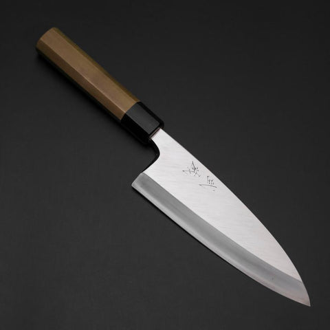Deba Silver Steel #3 Kasumi Büffelhorn und Magnolienholz Griff 180mm-[Musashi]-[Japan-Küchenmesser]