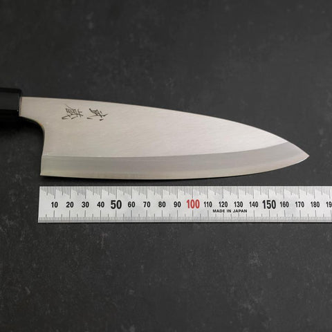 Deba Silver Steel #3 Kasumi Büffelhorn und Teak Griff 180mm-[Musashi]-[Japan-Küchenmesser]