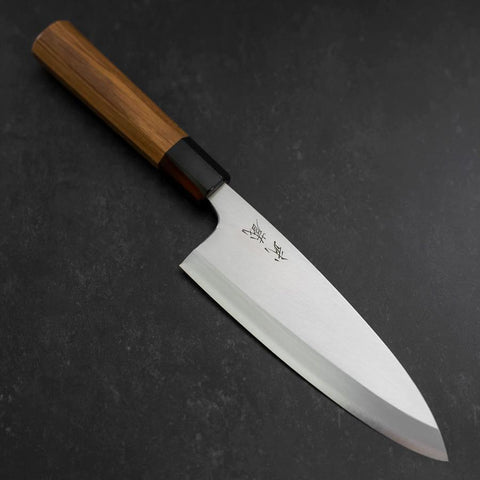Deba Silver Steel #3 Kasumi Büffelhorn und Teak Griff 180mm-[Musashi]-[Japan-Küchenmesser]