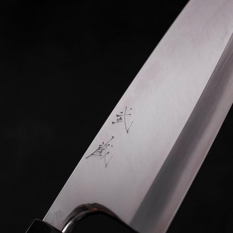 Deba Silver Steel #3, Kasumi Büffelhorn und Teak Griff, 210mm-[Musashi]-[Japan-Küchenmesser]